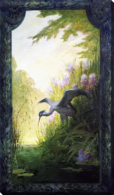 Картина Журавль у пруда