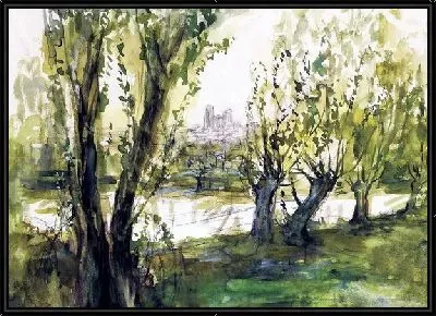 Деревья у пруда