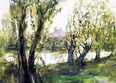 Деревья у пруда