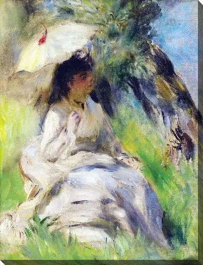 Картина маслом Молодая женщина с зонтиком