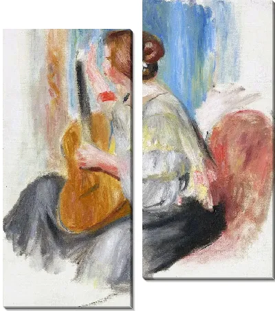 Модульная картина Женщина с гитарой