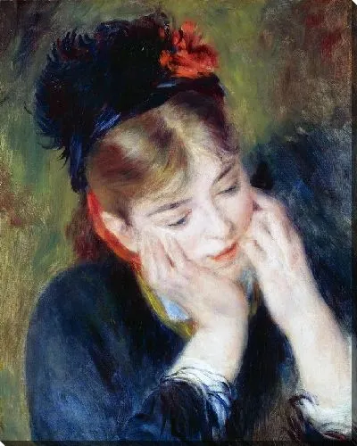 Картина маслом Молодая девушка в черной шляпке