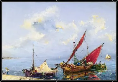 Лодки с красными парусами