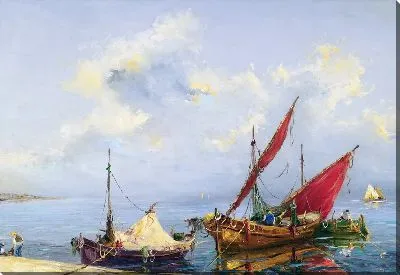 Лодки с красными парусами