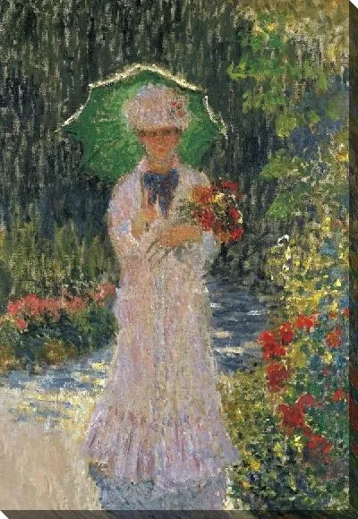 Картина Камилла с зеленым зонтиком