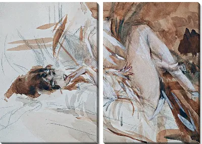 Модульная картина Обнаженная №28