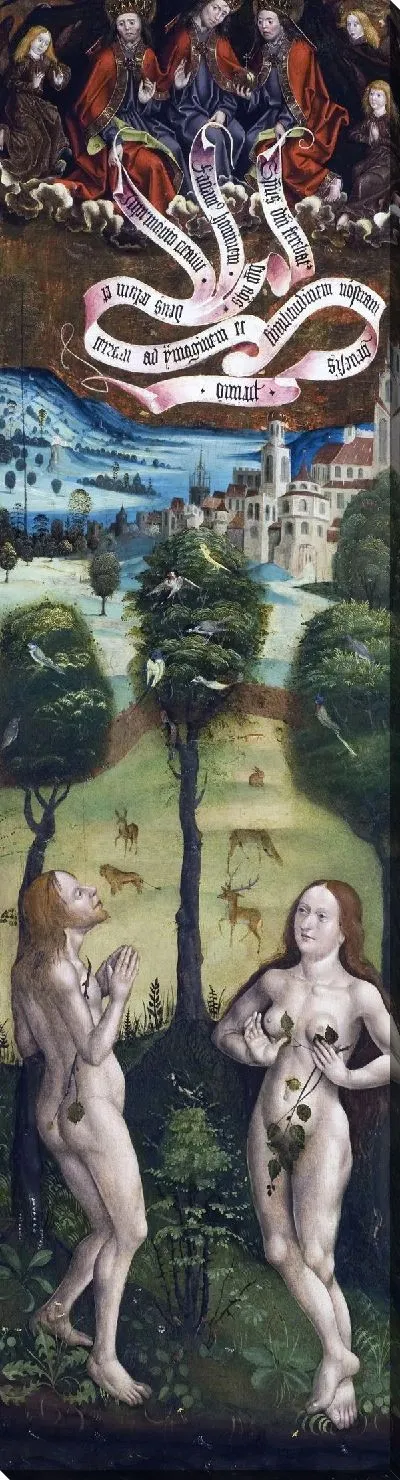 Картина Адам и Ева в раю