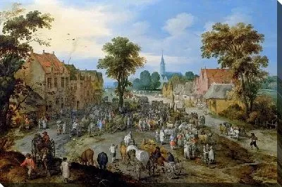 Картина Скотный рынок в деревне