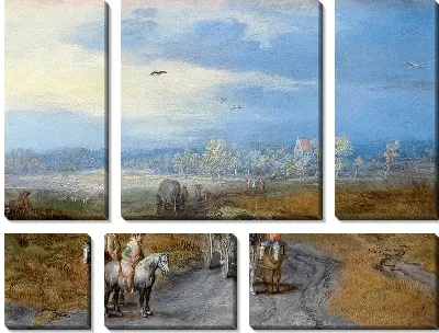 Картина Пейзаж с путниками