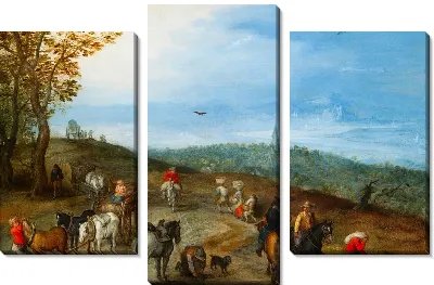 Картина Пейзаж с путниками