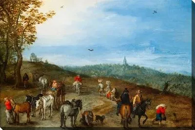 Картина Пейзаж с путниками