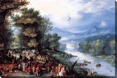 Картина Пейзаж с Товией и ангелом