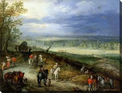 Картина Пейзаж с путниками