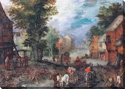 Картина Пейзаж с кузницей