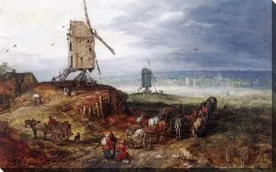 Картина Пейзаж с мельницей