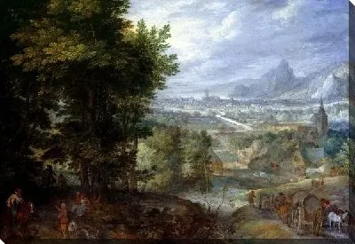 Картина Пейзаж с видом на деревню