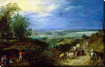Картина Пейзаж с крестьянами