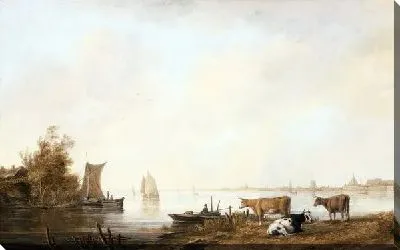 Картина Домашний скот на берегу