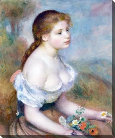 Картина маслом Девушка с ромашками