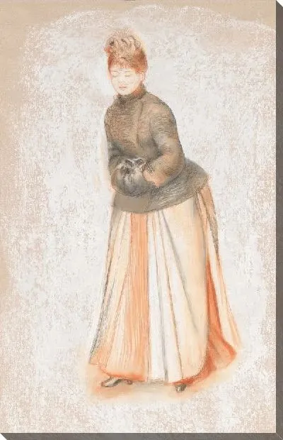 Картина маслом Женщина с муфтой