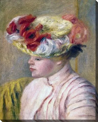 Картина маслом Женщина в шляпе с цветами