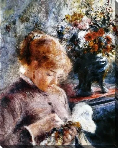 Картина маслом Вышивающая