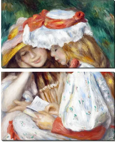 Модульная картина Две читающие девочки