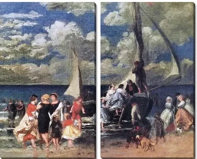 Модульная картина Праздник на лодке