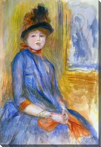 Картина маслом Молодая дама в синем платье