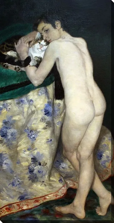 Картина маслом Мальчик с кошкой