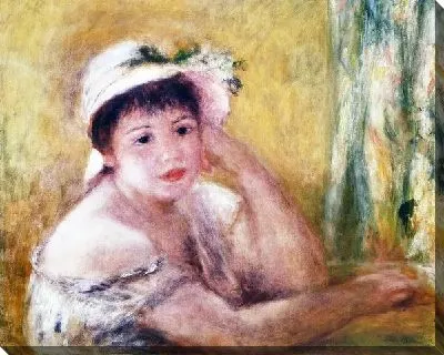 Картина маслом Женщина в соломенной шляпке