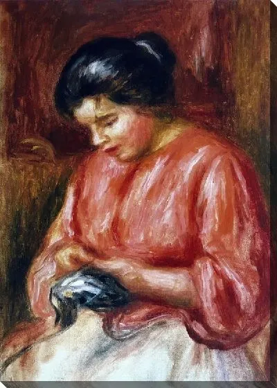 Картина маслом Вышивающая №2