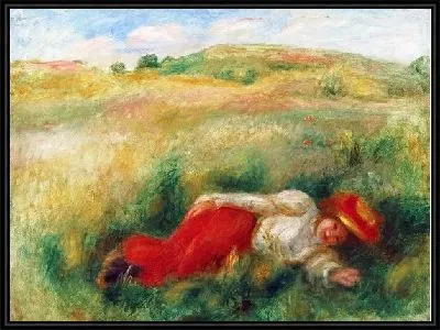 Картина Женщина лежащая на траве