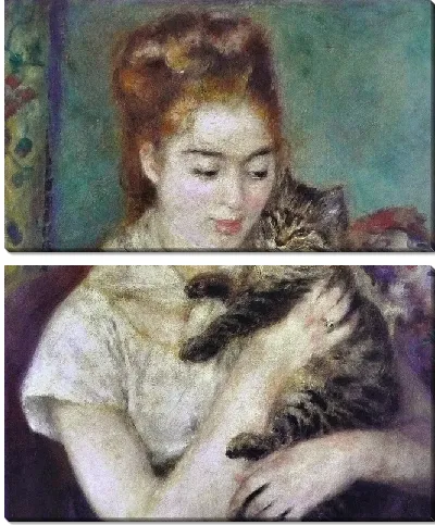 Модульная картина Девушка с котом