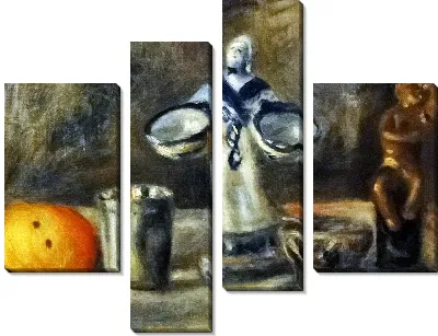 Модульная картина Натюрморт с фаянсовой фигуркой