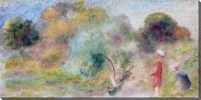 Картина маслом Южный пейзаж с фигурами