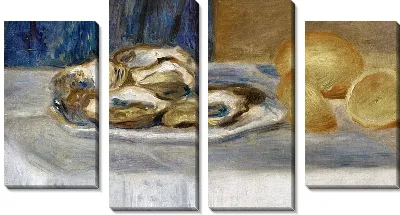 Модульная картина Натюрморт с лимонами и устрицами