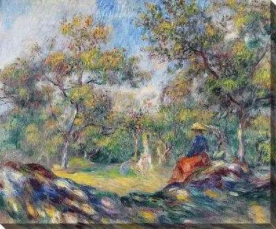 Картина маслом Женщины собирающие яблоки в саду