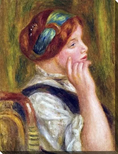 Картина маслом Женщина с зелеными лентами в волосах