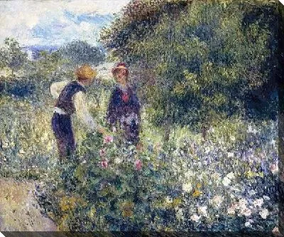 Картина маслом Собирающие цветы