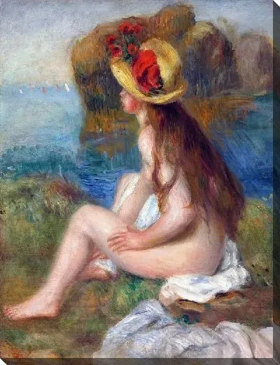 Постер Обнаженная в соломенной шляпе