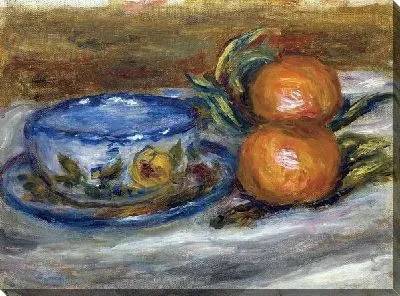 Картина маслом Чашка и два мандарина