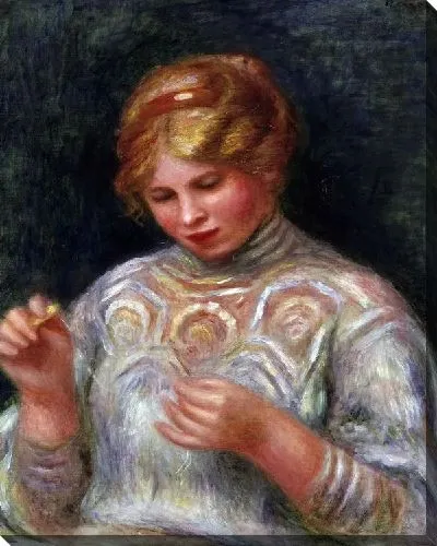 Картина маслом Вышивающая женщина