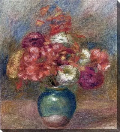 Картина маслом Цветы в зеленой вазе