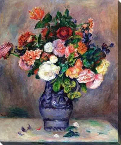 Картина маслом Цветы в синей вазе