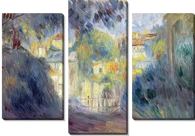 Модульная картина Красные крыши