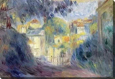 Картина маслом Красные крыши