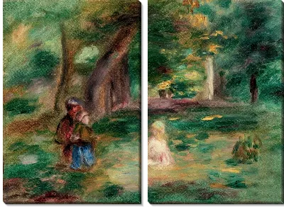 Модульная картина Пейзаж с тремя фигурами