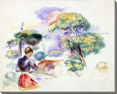 Картина маслом Пейзаж с девочкой