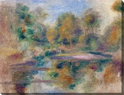 Картина маслом Пруд за деревьями